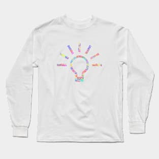 Light Bulb Idea Silhouette Shape Text Word Cloud Long Sleeve T-Shirt